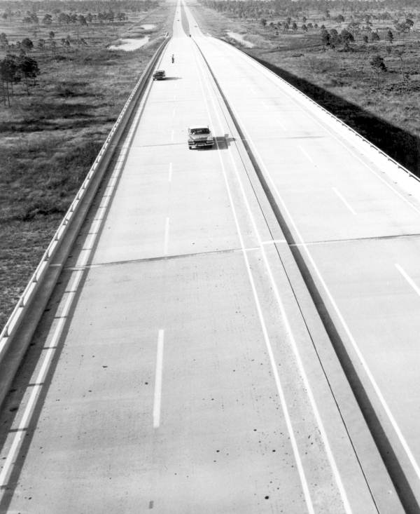 Looking northward on the St. Lucie Canal Bridge, Sunshine State Parkway (Florida Turnpike) - Stuart, Florida