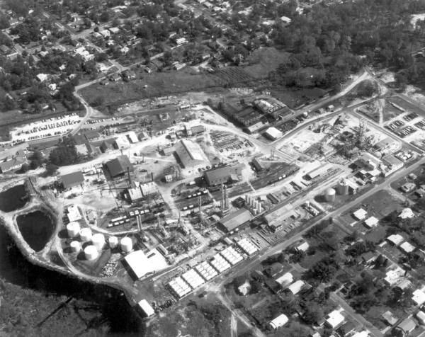 Aerial view of the Glidden Company chemical plant - Jacksonville, Florida.
