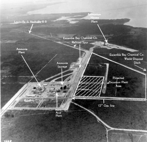 Aerial view of the Escambia Chemical Company - Escambia County, Florida