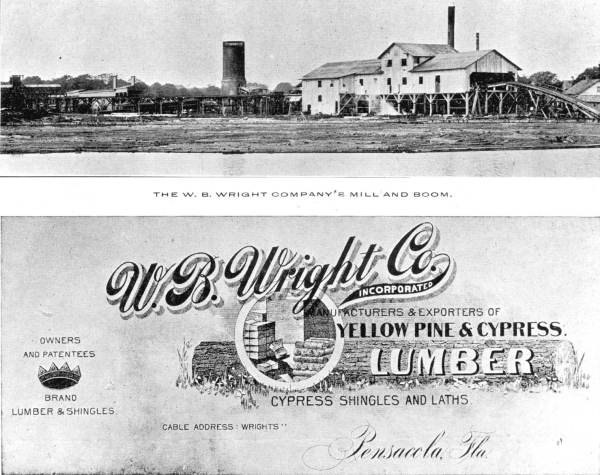 W. B. Wright Company mill and company letterhead - Pensacola, Florida.