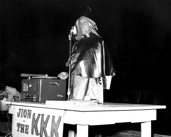 Speaker at a Ku Klux Klan rally