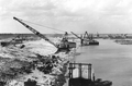 Construction work on the levee - Lake Okeechobee, Florida