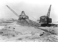 Construction work on the levee - Lake Okeechobee, Florida