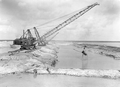 Construction work on the levee - Lake Okeechobee, Florida