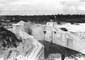 Construction of concrete hurricane gates - Lake Okeechobee, Florida