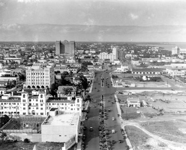 Looking north along Biscayne Boulevard - Miami, Florida.