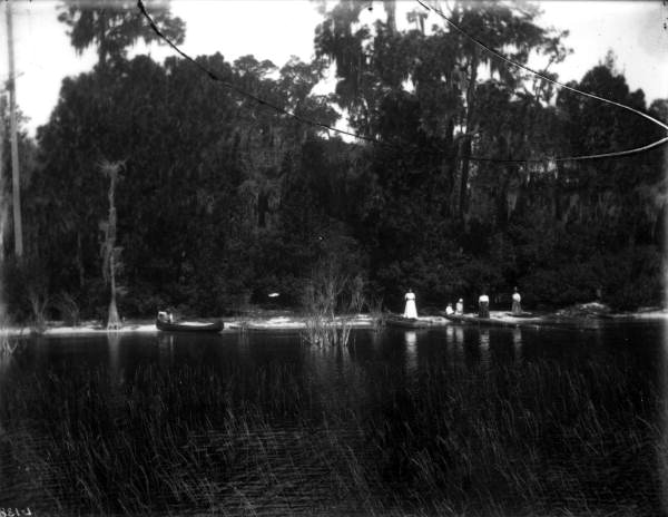 Pearsall family and friends on the shore of Santa Fe Lake - Melrose, Florida