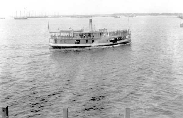 Steamboat "City of Tampa" entering a harbor - Pensacola, Florida.