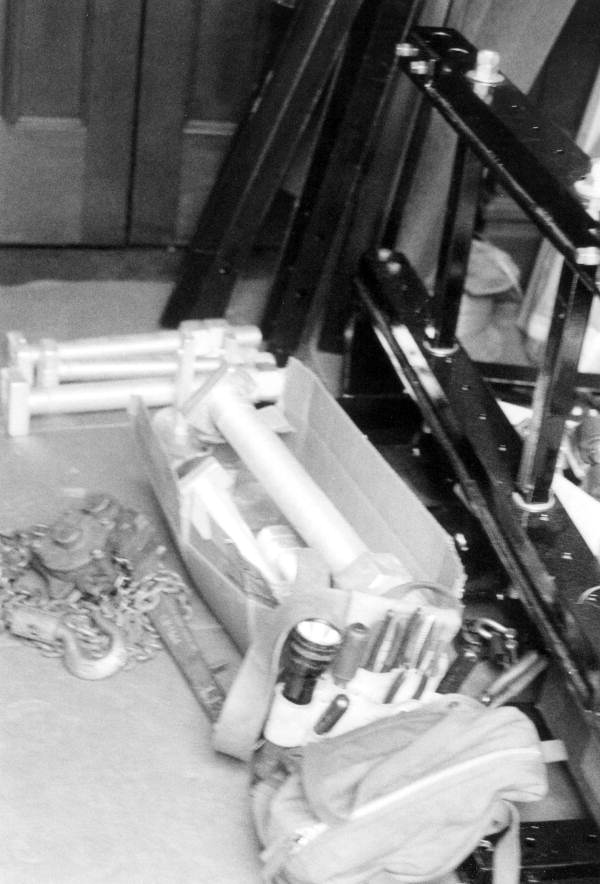 Bolts and tools for bell addition to the St. Johns Episcopal Church - Tallahassee, Florida