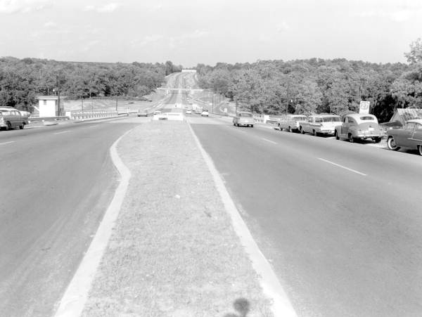 Looking east along Apalachee Parkway towards the approach to Capitol Building - Tallahassee, Florida.