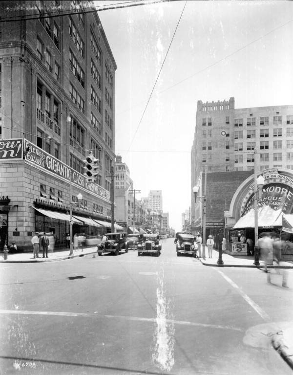 Looking east down Miami Avenue from 1st Street - Miami, Florida.