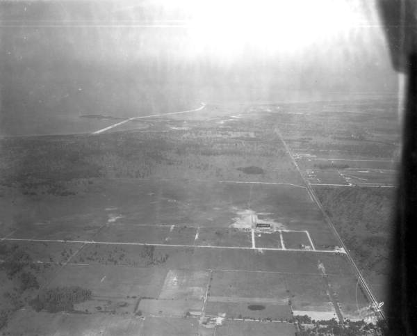 Aerial view of Drew Field Municipal Airport.