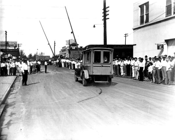 Ambulance arriving at the scene of a jail break - Miami, Florida.