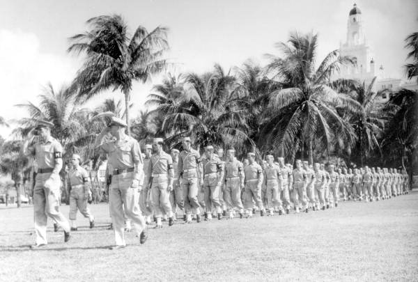 Military police in review - Miami Beach, Florida