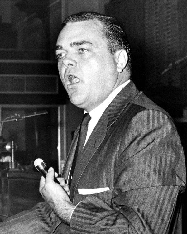 Representative John J. Crews Jr. voicing strong disapproval to lower tax on stocks and bonds - Tallahassee, Florida.