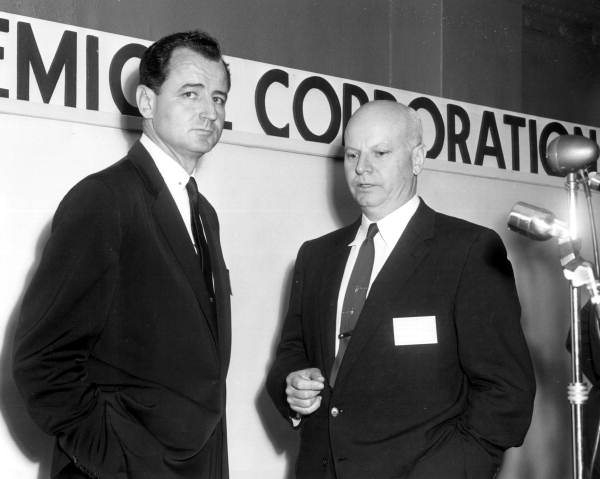U.S. Senator George A. Smathers and Congressman Robert L.F. Sikes at dedication ceremony for Escambia Bay Chemical Corporation plant - Milton Region, Florida
