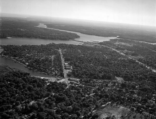 Aerial view overlooking a rural section of Jacksonville - Duval County, Florida.