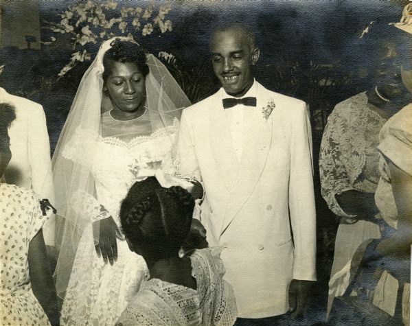 Elihu and Delores McCoy at the Bethel AME Church on their wedding day.