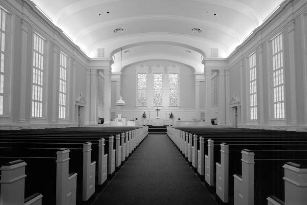 Interior view of the Trinity Methodist Church in Tallahassee, Florida.