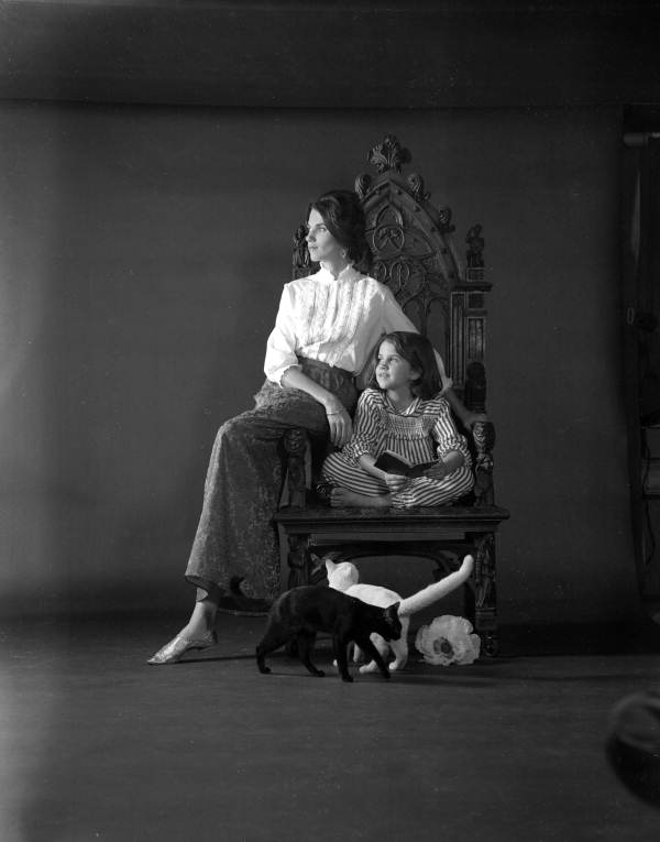 Portrait of Susan Parks with her daughter Leslie and cats - Tallahassee, Florida.