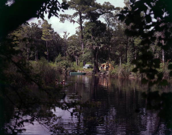 View showing people camping in Florida.