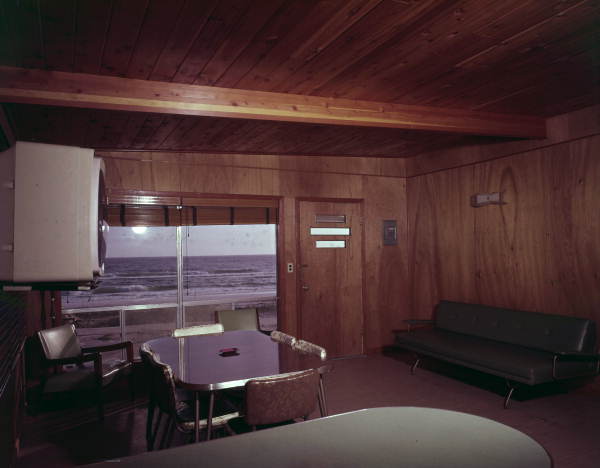 Interior view of a motel living room in Florida.