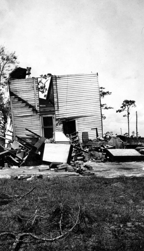 House destroyed by the 1933 hurricane.
