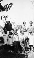 Group of African American children with caretakers.