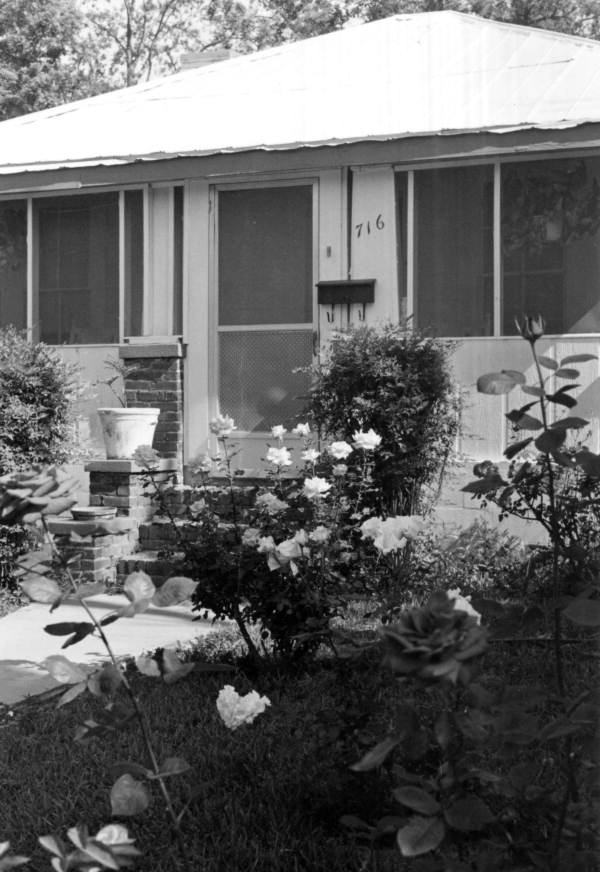 View showing the front of Joe Butler's house at 716 W. Dunn St. in Tallahassee, Florida.