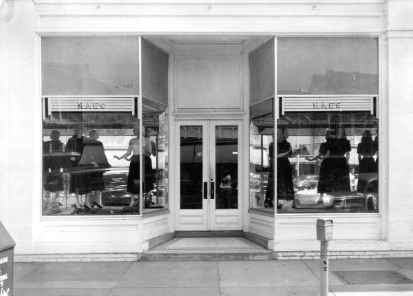 View of Mae's dress shop