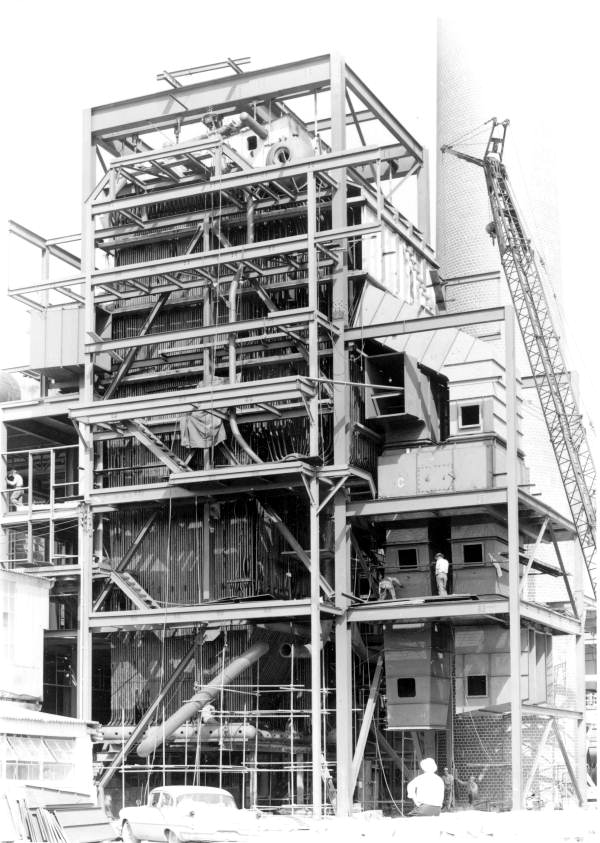Steelwork and tall stack
