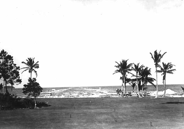 View from upper lawn to ocean