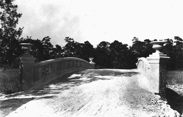 New bridge on west line of Charles Deering's reservation