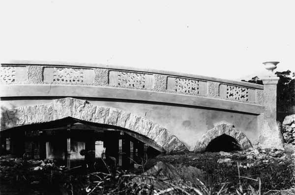 New bridge on west line of Charles Deering's reservation