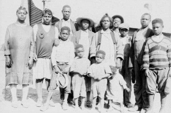 Family near their house