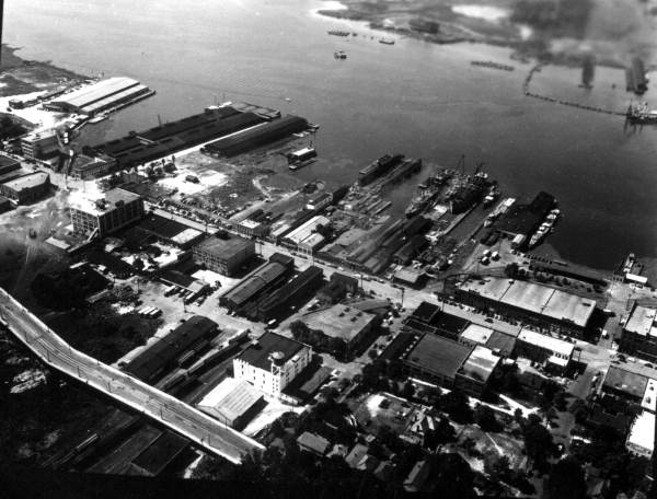Aerial view, showing the harbor - Jacksonville, Florida.