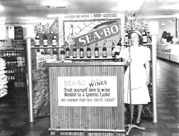 Sea-Bo wine display.