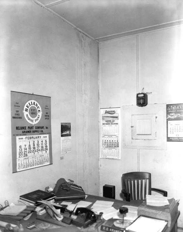 Damaged ceiling in an office at the Kramer's store