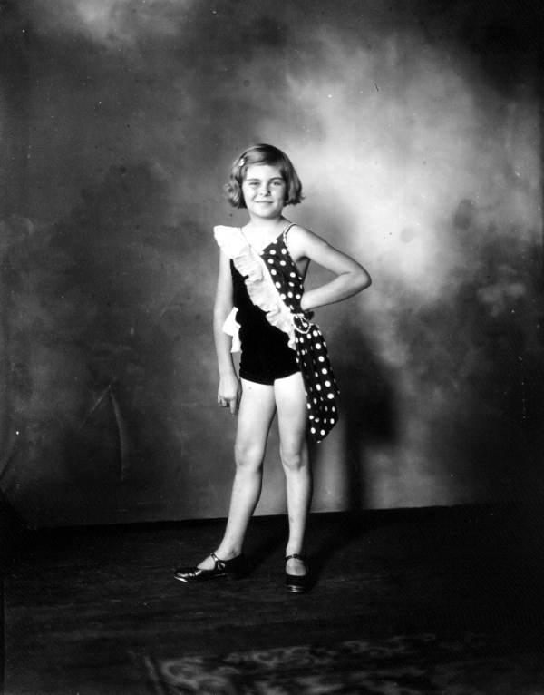 Portrait of a girl in a dance outfit.