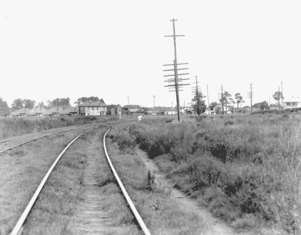 Railroad tracks.