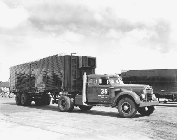 Refrigerated truck.