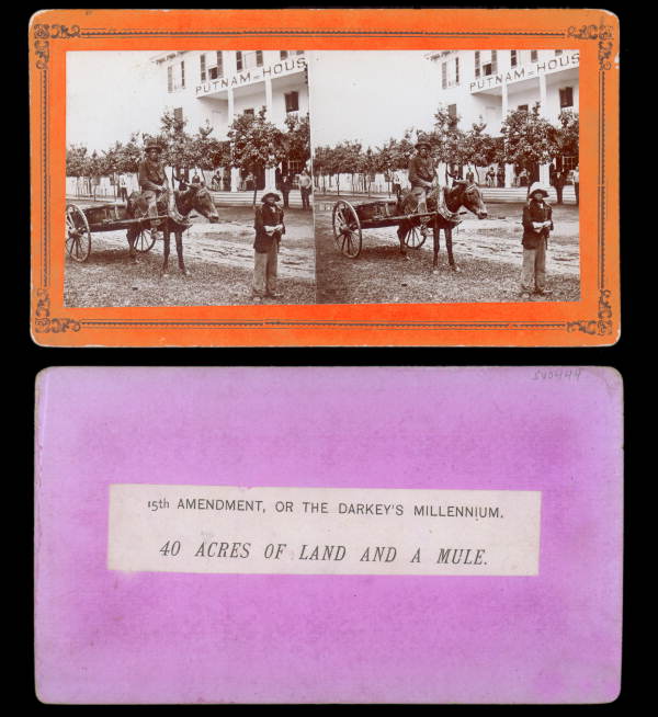 Mule drawn cart in front of the Putnam House hotel - Palatka, Florida.