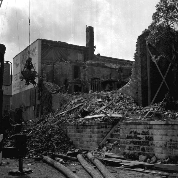 View showing the back of Mendelson's department store during demolition - Tallahassee, Florida.