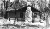 South side of guest cabin built by the CCC at the Oleno forestry training camp (Oleno State Park) - Columbia County, Florida.