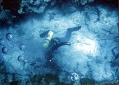 Jack Haskins with metal detector on what is believed to be the Genovesa shipwreck