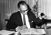 Roy Partridge, Business Manager, at his desk in Lee Hall at FAMU in Tallahassee.
