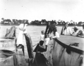 Passengers on a boat.