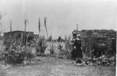 Deaconess Bedell in her backyard