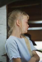 Close-up view of an unidentified girl at the Labor Day rodeo in Okeechobee.