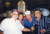 Photographer Bjorn Lusth, right, with some friends at Admiral Dale's Fish Camp & Lounge in Okeechobee.